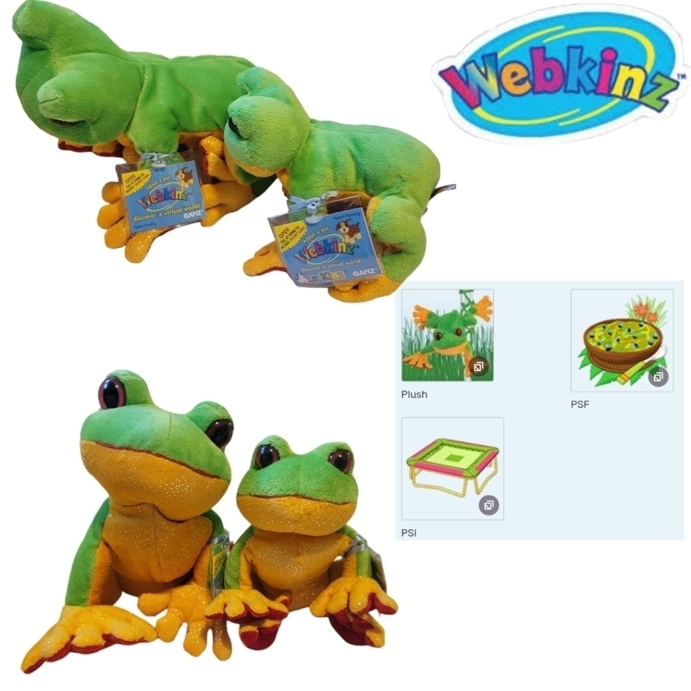 WEBKINZ GANZ Frog Amphibian Bundle of 6 Plush New w/ Codes Love,Tree,Bull,TieDye - Picture 6 of 11